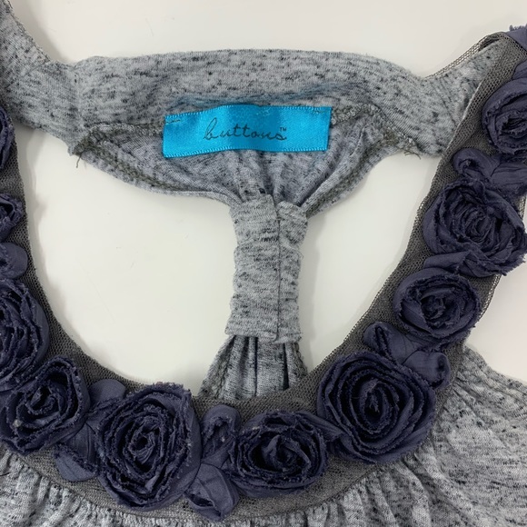 EUC! Buttaus Gray Floral Razor Bank Tank Top! - Picture 5 of 5